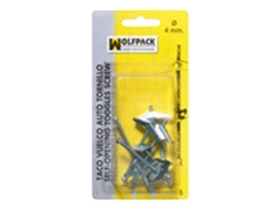 Parafuso de Plugue Auto-Basculante M 4 (5 Peças) WOLFPACK LINEA PROFESIONAL