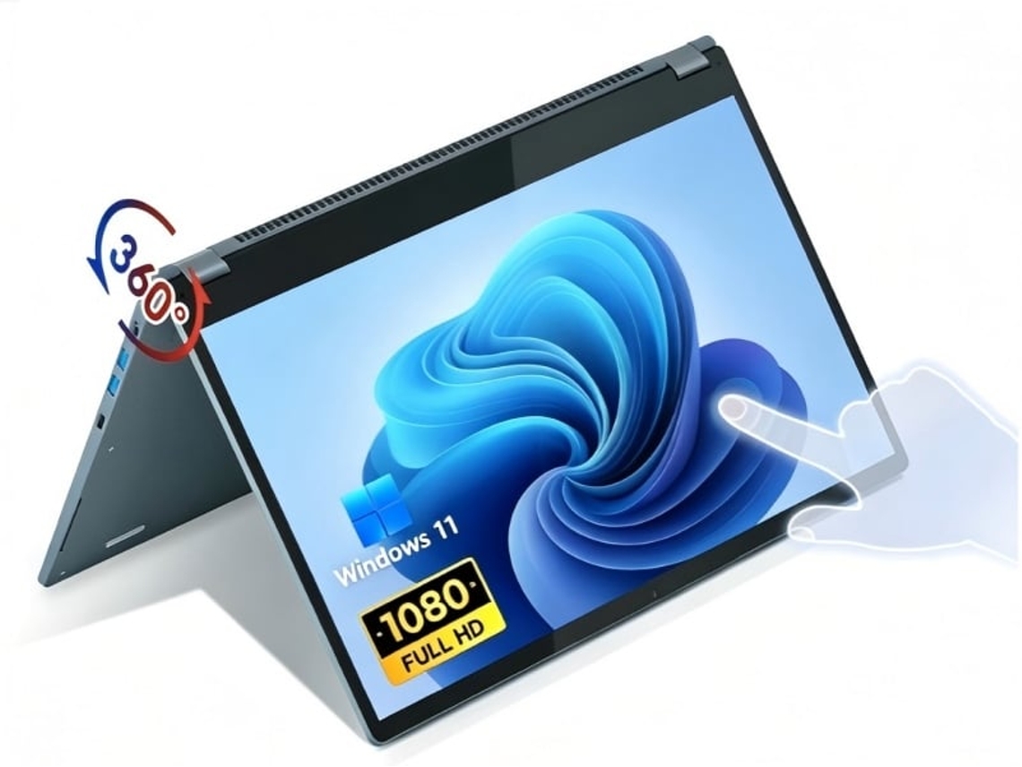 Portátil Conversível NINKEAR Ybook15 15.6" Ecrã Tátil Full Hd Amd Ryzen 3 3200u 16gb Ram 512gb Ssd Teclado Retroiluminado Windows