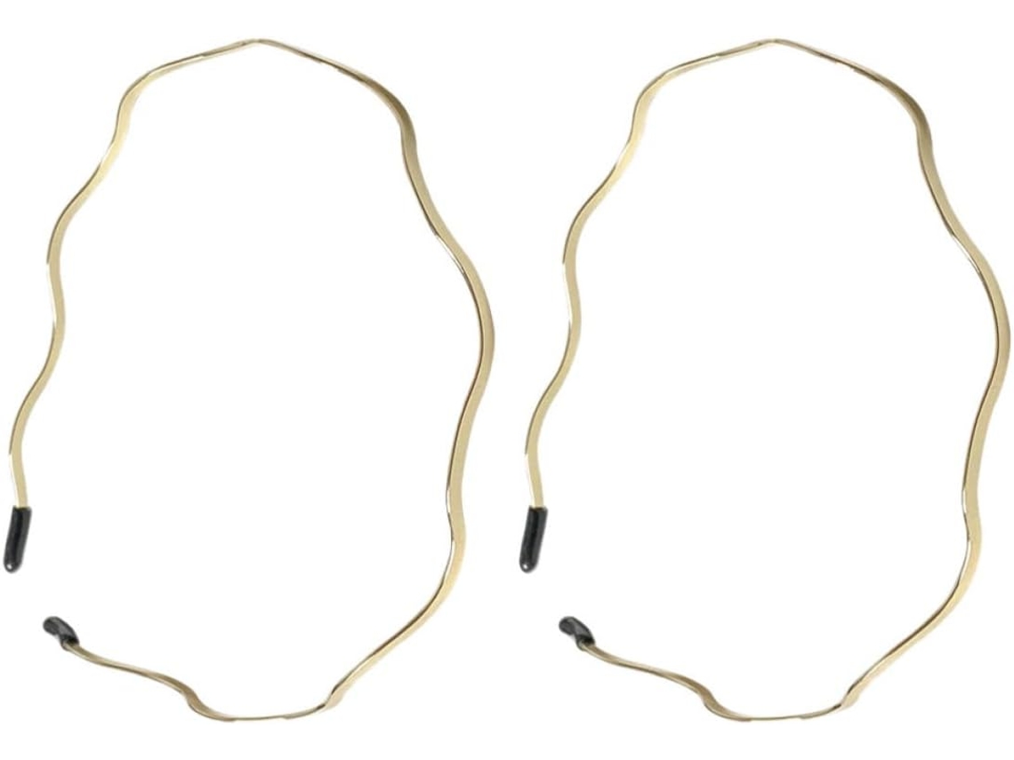 Conjunto de 2 faixas de cabelo com detalhe metálico para mulheres e meninas, acessórios para cabelo.