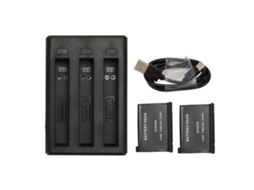Aetheria carregador de Bateria 3 Slots com 2 Baterias para Insta 360 One X2 e Cabo Tipo C