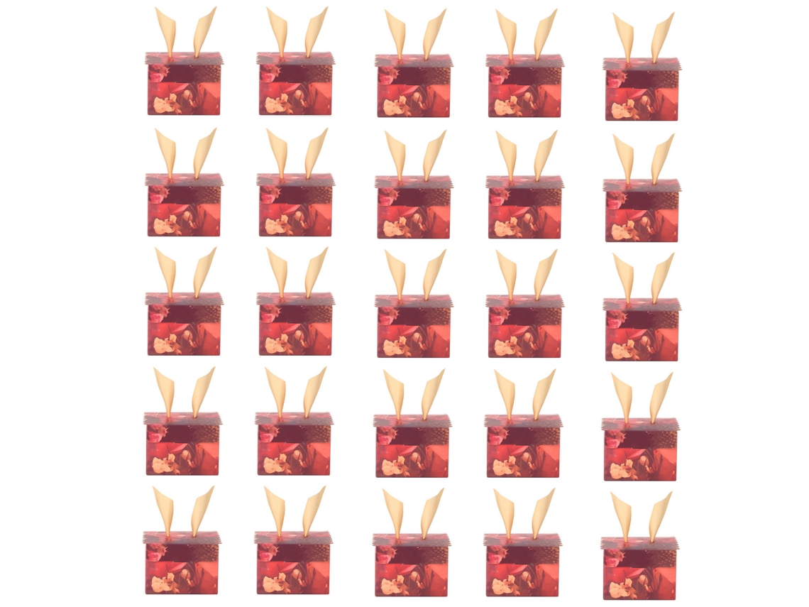 Caixa de Bombons Quadrada Europeia 25pcs para Casamento Presente Chocolate Biscoitos Jóias Padrão Floral Dourado com S/MARCA