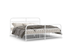 Bed Frame, Bed Frames Vidaxl Branco Aço (193 X 203 Cm)