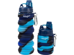 Garrafa de água dobrável Rebe para crianças com mosquetão, cor camuflada azul marinho Koo
