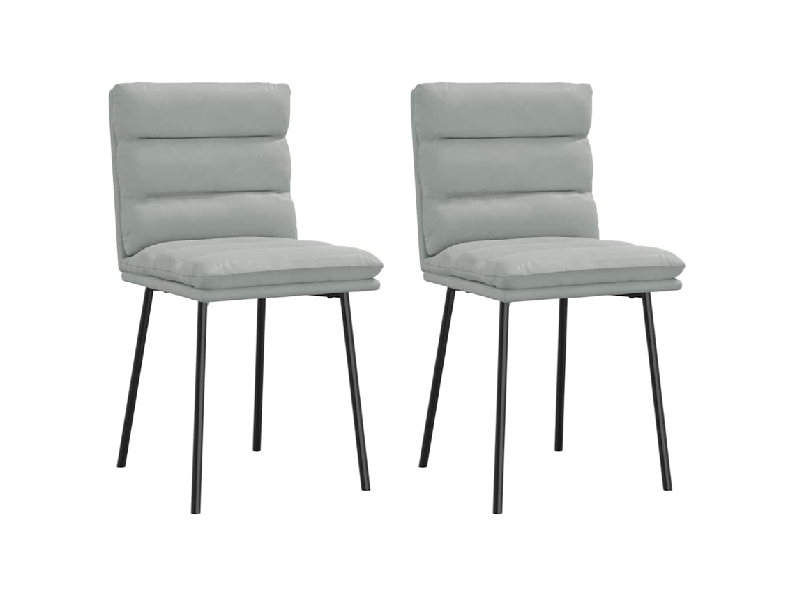 Vidaxl Cadeiras De Jantar 2 Pcs Veludo Cinzento-claro