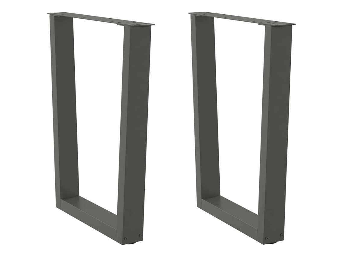 Vidaxl Pés Para Mesa De Jantar Em V, 2 Peças, Antracite, 70x(72-73,3) Cm, Aço