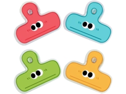 Clipes para colar e abrir documentos, conjunto de 4 peças com desenhos animados em plástico.
