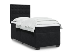 Vidaxl Cama Com Molas/colchão 80x200 Cm Veludo Preto