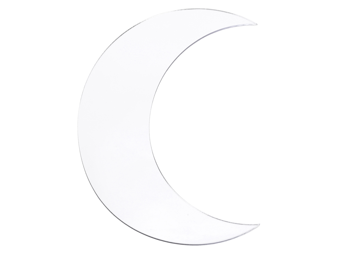 Adesivo de Parede Espelhado Lua Acrílico Decorativo para Casa Escritório (Prata) | S/MARCA