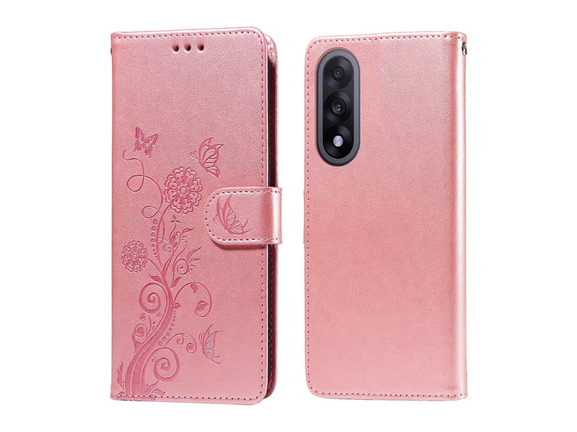 Capa De Couro Com Estampa Floral De Borboleta E Suporte Para Oneplus Ace 5 Ultra 5g E Oneplus Nord 5 5g, Rosa
