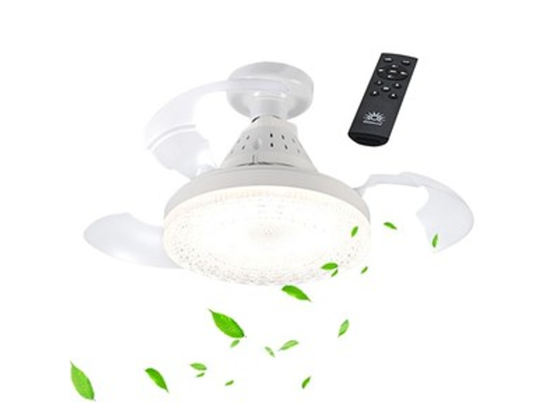 Ventilador De Teto Moderno Com Controle Remoto, 3 Velocidades, Regulável, 3000 6500k, Ultra Silencioso Zeuxo