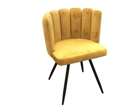 Poltrona de Veludo Amarelo H 50 Cm Ariel HOME DECO FACTORY