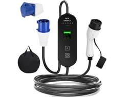 Carregador Portátil Carro Elétrico Tipo 2, 7kw 32a Monofásico Ajustável, Ip65 Iec 62196 2 Ficha Cee 32a, Cabo 10m SZSMART