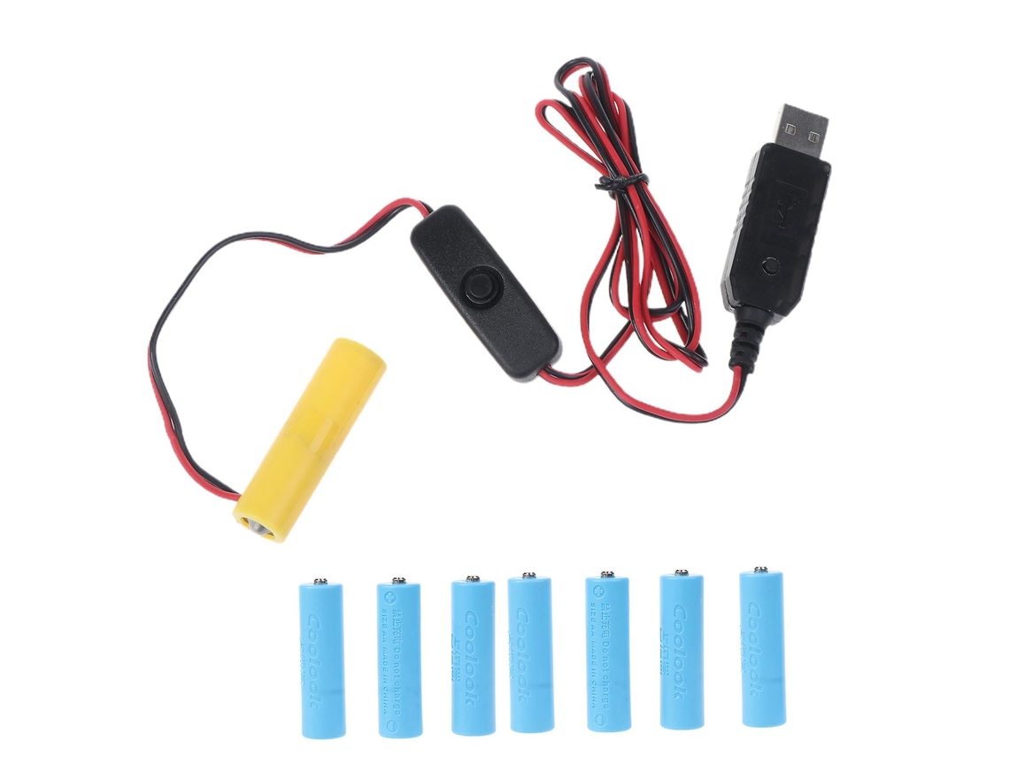 Qc3.0 Usb Universal Para Cabo De Alimentação Eliminador De Bateria 5v 6v 7.5v 9v 12v Lr6 Aa Allinless