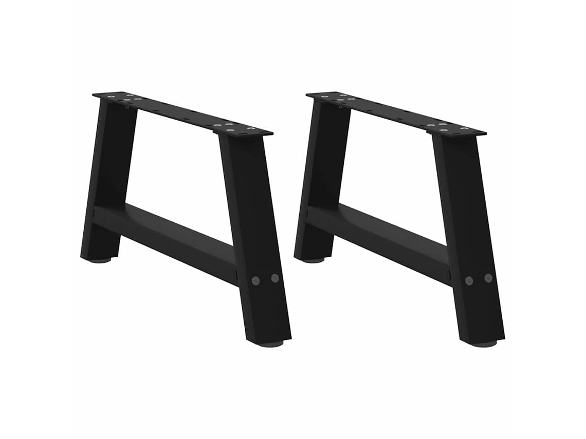 Vidaxl Pés Para Mesa De Centro Em Formato A, 2 Peças, Preto, 70x(30-31) Cm, Aço