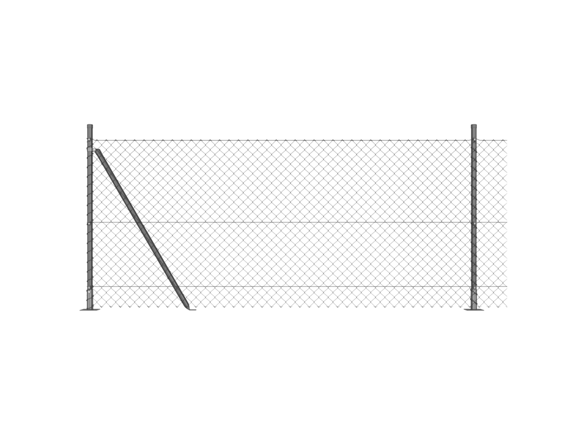 Conjunto 1 Poste De Cerca Vidaxl Cinzento Aço (10 X 1 M)