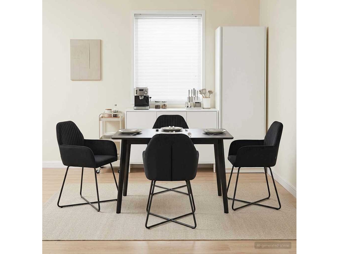 Vidaxl Cadeiras De Jantar 4 Unid. Veludo Preto 55 X 50 X 84 Cm