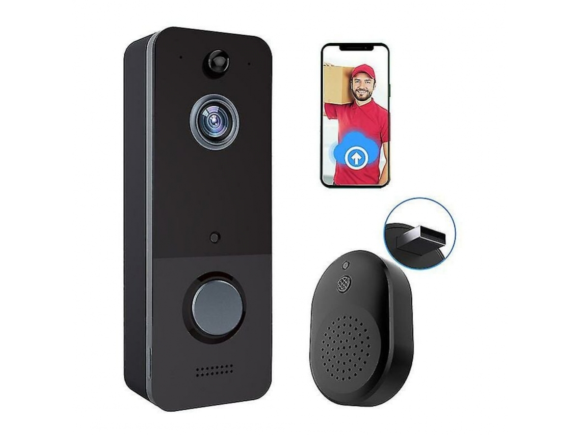 Campainha Com Câmera Sem Fio, Campainha De Vídeo Inteligente Com Detecção De Movimento Slowmoose