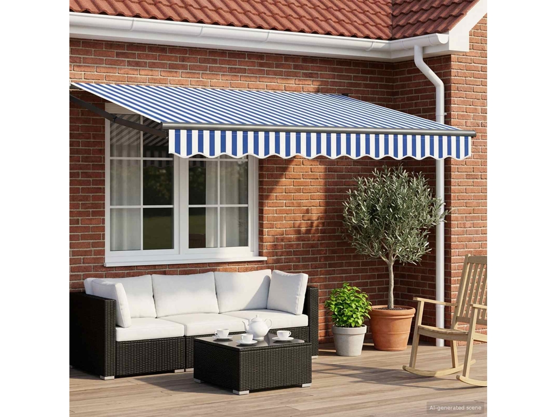 Vidaxl Toldo Retrátil Manual Com Leds 3 X 2,5 M