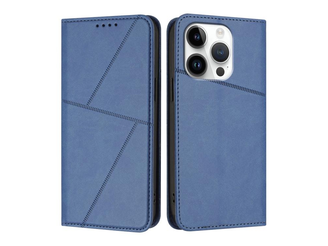 Capa De Couro Fosco Para Iphone 16 Pro - Flip Magnético
