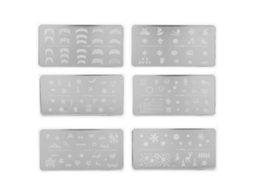 2026altiro-set De 6 Placas De Estampado De Uñas De Acero Inoxidable, Plantillas Rectangulares