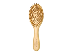 Pente de Bambu com Dentes Largos e Bolsa de Ar, Massageia Suavemente o Couro Cabeludo. MDUG (redondo Amarelo 2)
