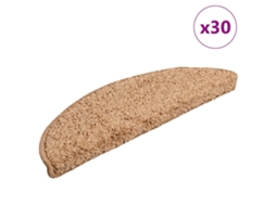 Vidaxl Tapetes De Escada 30 Peças 56x17x3 Cm Bege Semicircular