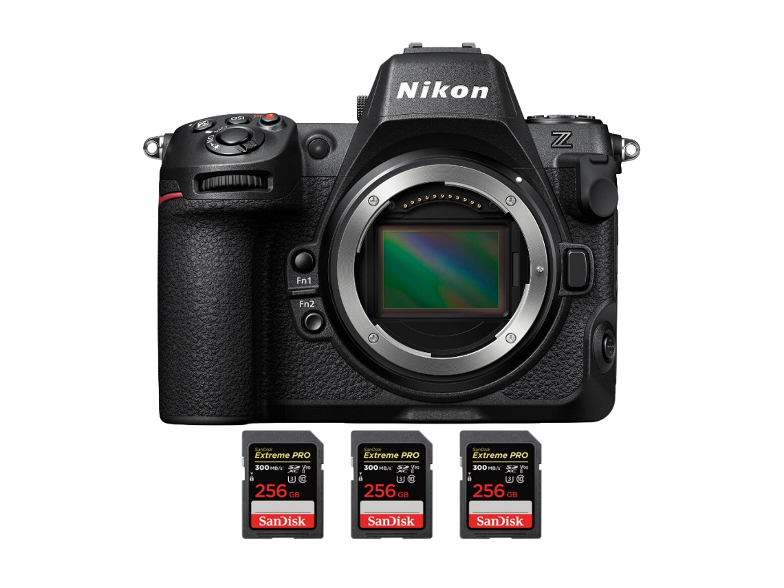 Z8 + 3 Sandisk 256gb Uhs ii 300mb/s Máquina Fotográfica Híbrida Full frame + Ebook “20 Dicas para Fotos Que Impressionam” NIKON