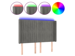Cabeceira com Luzes Led Veludo Cinza Claro MAISON EXCLUSIVE (147x16x118 cm)