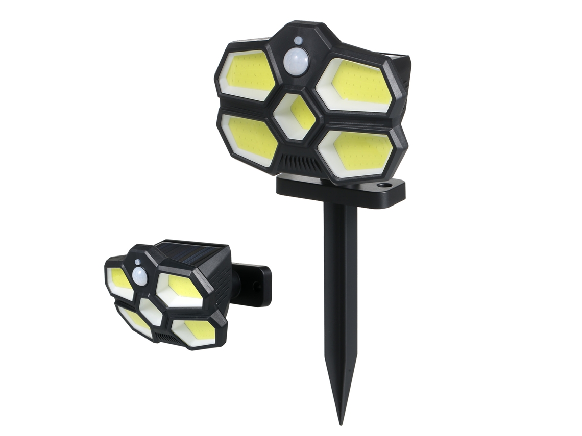 Rebe-lâmpada Solar Exterior Cob 124leds Com 3 Modos, Sensor De Movimento Pir E Resistência Ip65 Para Jardim Pátio