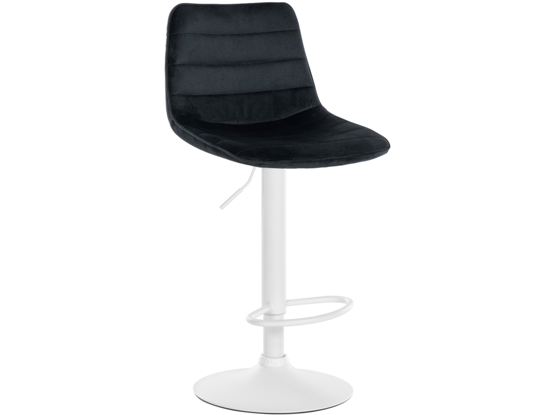 Banco de bar Lex velvet preto/branco CLP