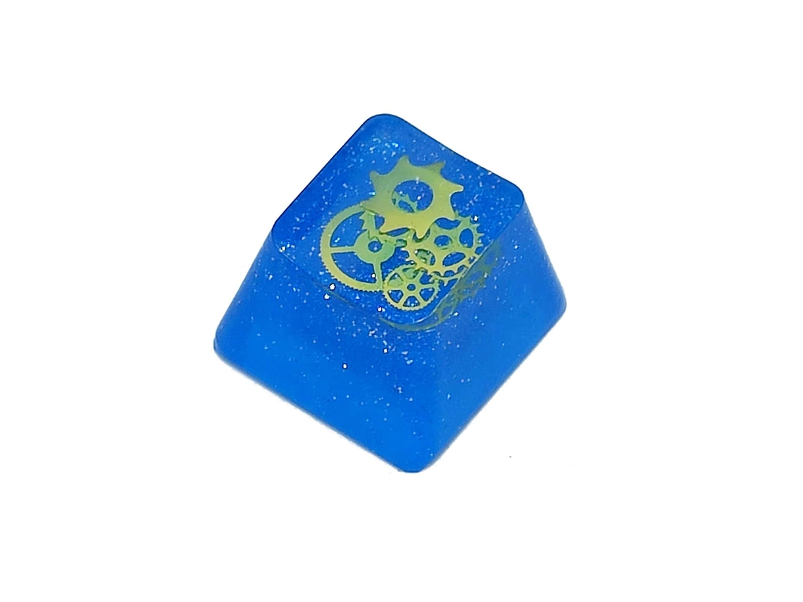 Keycap Personalizado Da Engrenagem Azul Translúcida Da Personalidade Do Perfil R4 Do Oem Do Keycap Da Resina