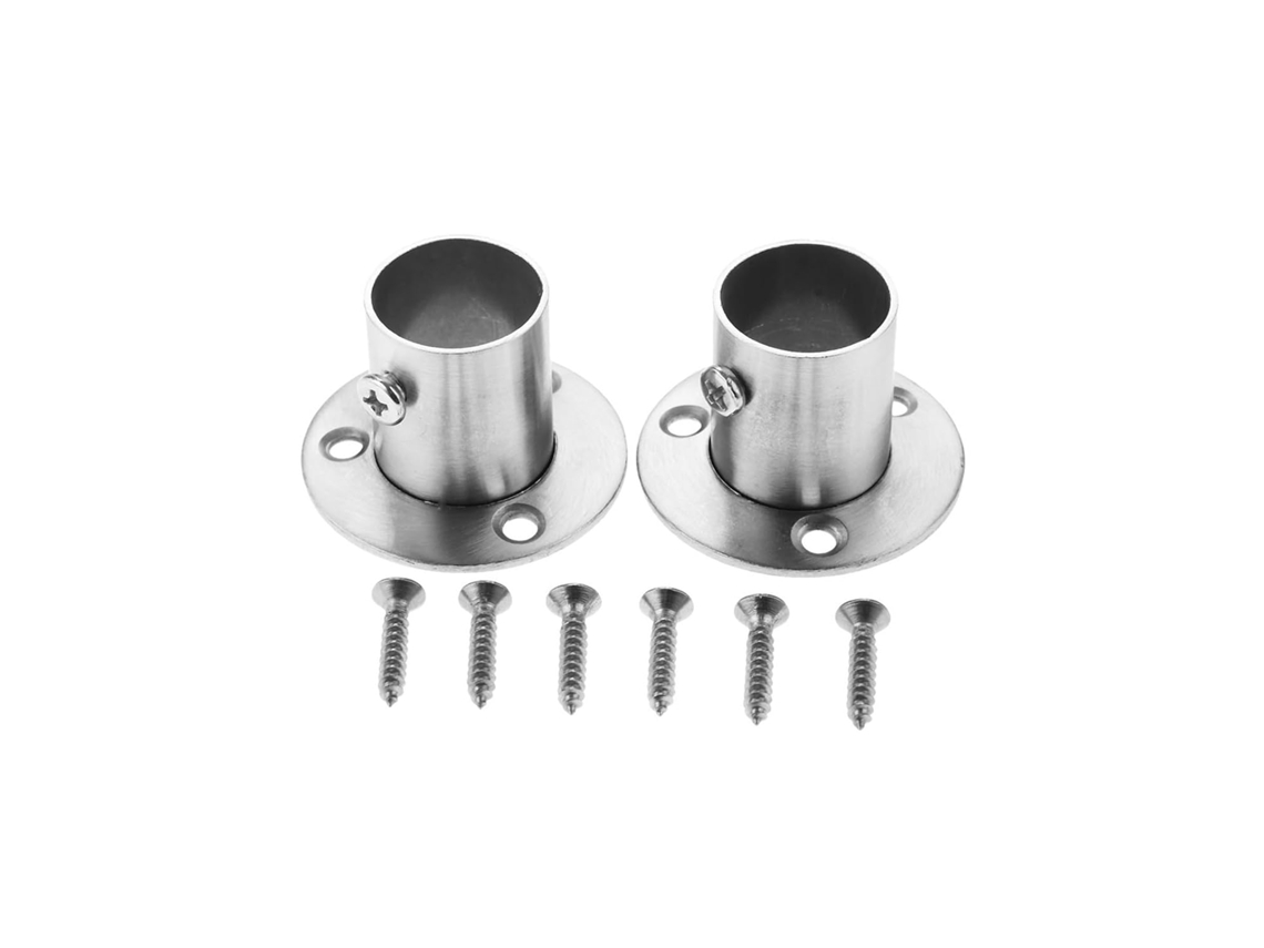 Barra Flangeada Em Aço Inoxidável Para Bar, 2 Peças, Suporte De Flange, Bar, Armário, Aço Inoxidável Prateado, 19-32mm