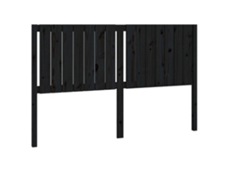 Cabeceira de Cama 165,5x4x100 Cm Pinho Maciço Preto MAISON EXCLUSIVE