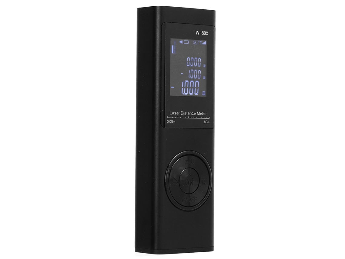 Medidor Laser 80m Recarregável Mini Tela Iluminada Preto