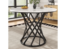 Mesa Redonda 80cm em Mármore Preto P/ 4 Lugares VOLTEDGE