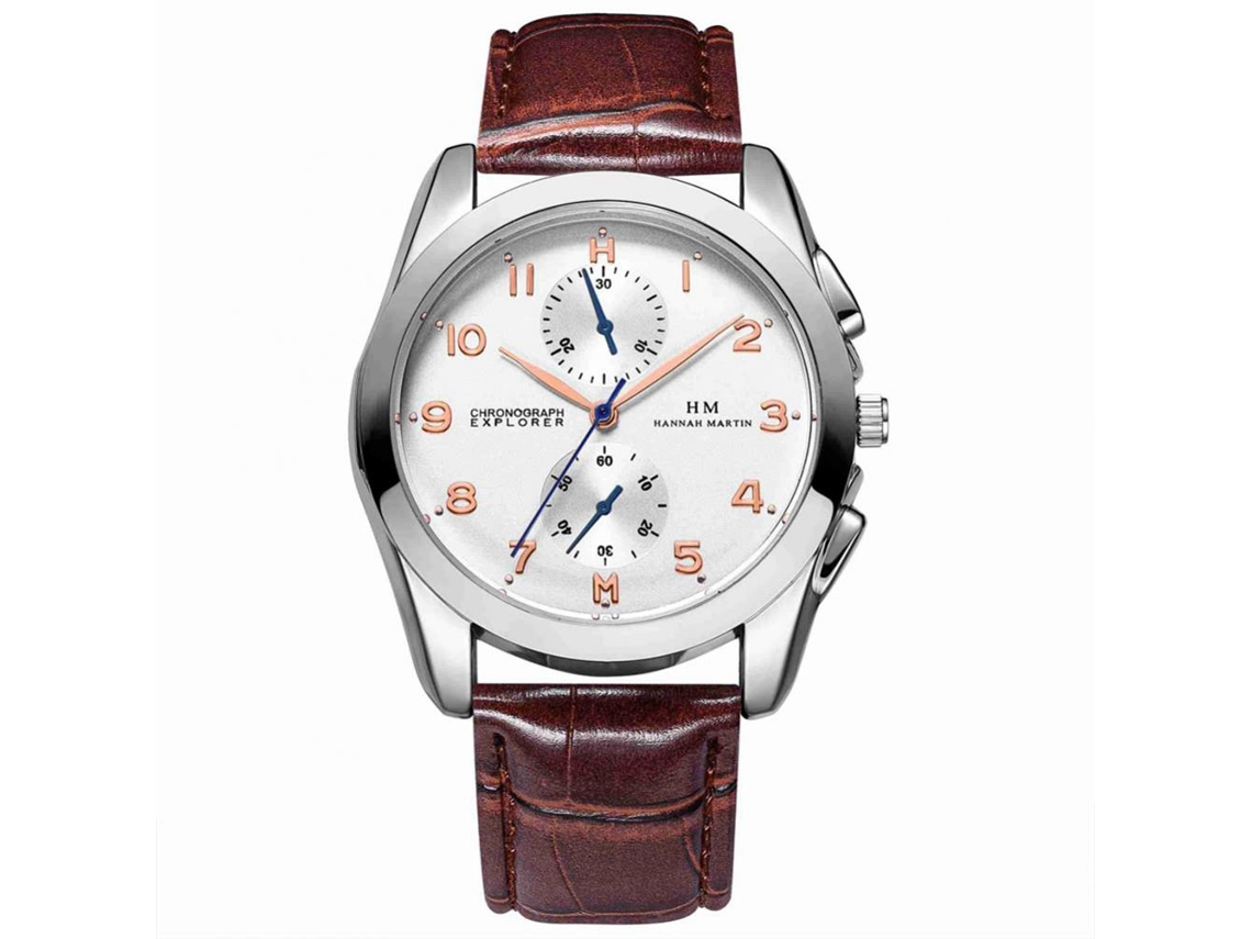 Relógio casual masculino Hannah Martin, simples, à prova d'água e com pulseira ajustável, modelo BN03-B-FK