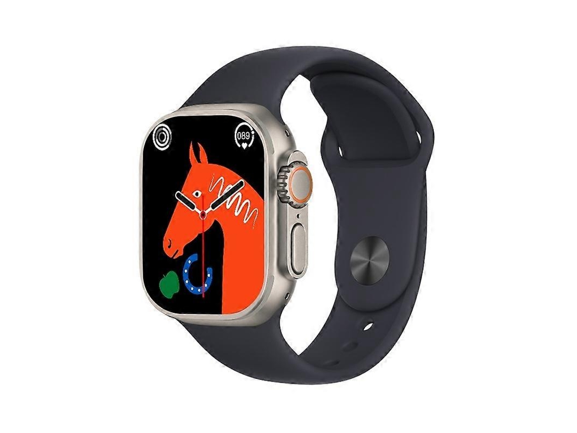 Relógio inteligente T800 Ultra de 1,99 polegadas com pulseira de silicone e monitor de frequência cardíaca/ECG para bicicleta elétrica (preto)