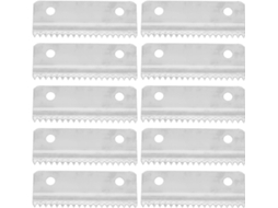 Conjunto de 10 lâminas portáteis para corte Fitta Adesiva com borda serrilhada, ideais para armazenamento e embalagem.