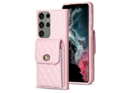 Capa De Celular Carteira Vertical Em Couro Com Estampa De Losangos Para Samsung Galaxy S23 Ultra 5g
