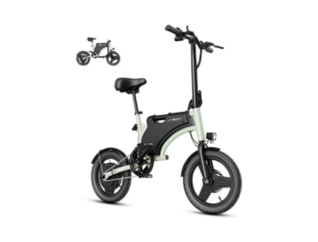 Bicicleta Elétrica Jasion Jc1 Motor 250w 36v5.2ah Pneus De 14 Polegadas Travões Mecânicos Verde