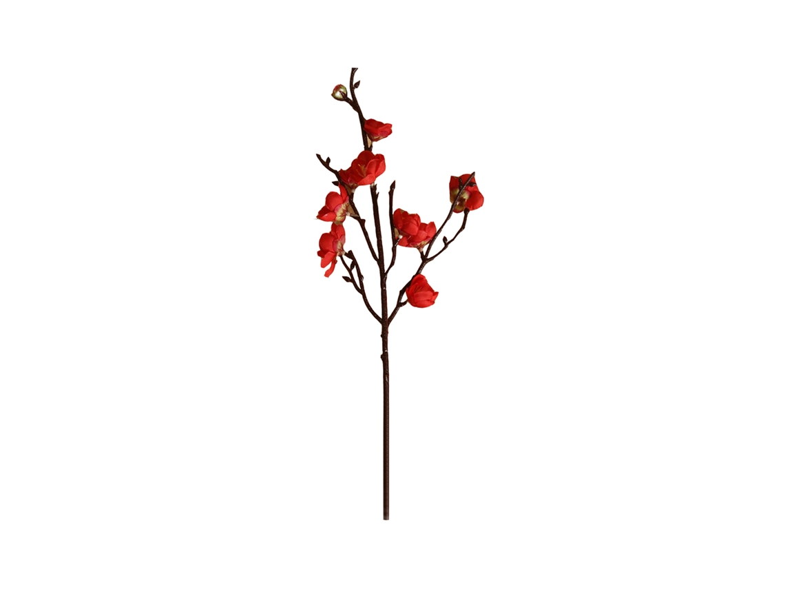 Flor artificial Wintersweet vermelha 47,5cm fio de ferro seda e plástico LAXISCREED