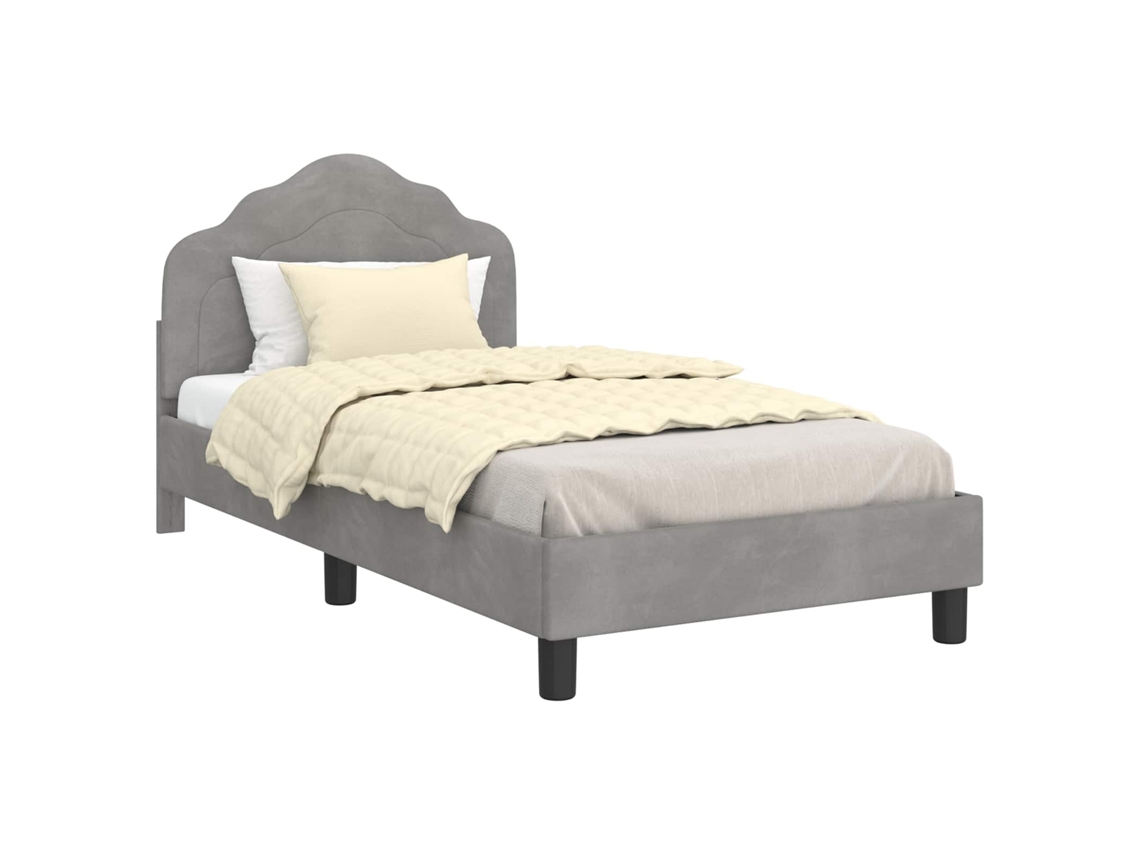 Estrutura de Cama Infantil com Cabeceira Cinzento Claro 80x160 cm MAISON EXCLUSIVE