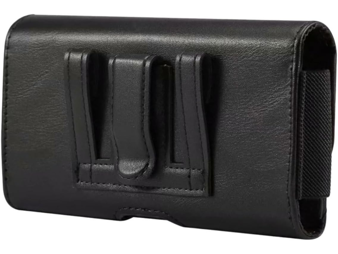 Capa De Couro Para Celular Para Cinto, Preta