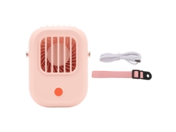 Ventilador de Pescoço Sem Lâmina Recarregável Rosa Portátil