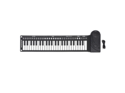 Walshlxq teclado Piano Rollable Portátil 49 Teclas Plegable Electrónico Con Altavoz para Entrenamiento Negro
