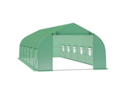 Estufa Externa Túnel 8x3x2m com 12 Janelas e Porta Enrolável BTFORUS