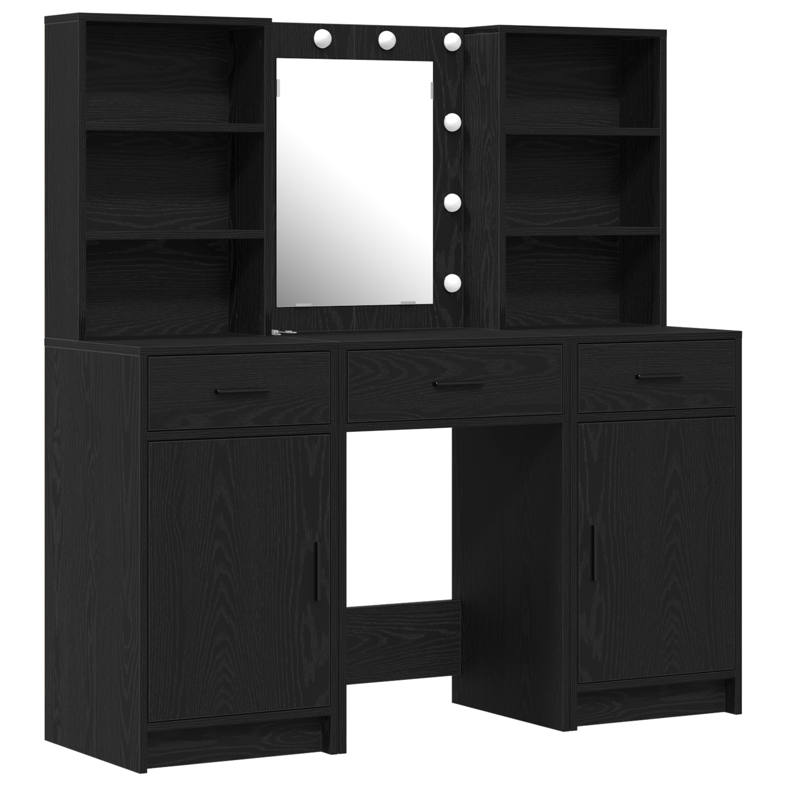 Conjunto 3 Mesa De Vestir Vidaxl Preto Derivados De Madeira (50 X 41 X 135 Cm)