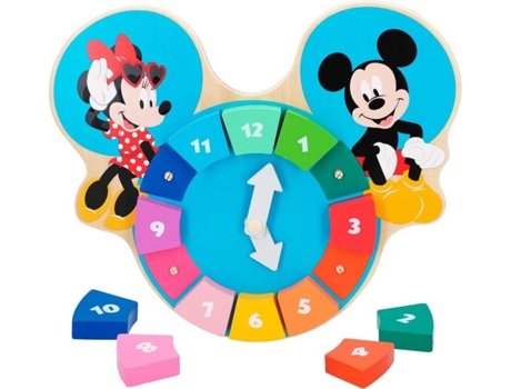 Brinquedo de Madeira  Relógio de encaixar Disney (28,5x25x2,5 cm - 3 anos)