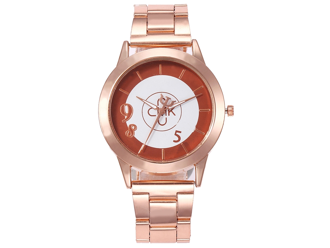 Relógio de Pulso Feminino Casual de Aço com Movimento de Quartzo (café)