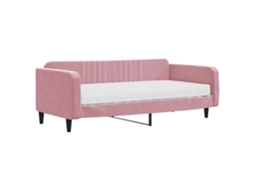 Sofá cama com Colchão 100x200 Cm Veludo Rosa MAISON EXCLUSIVE
